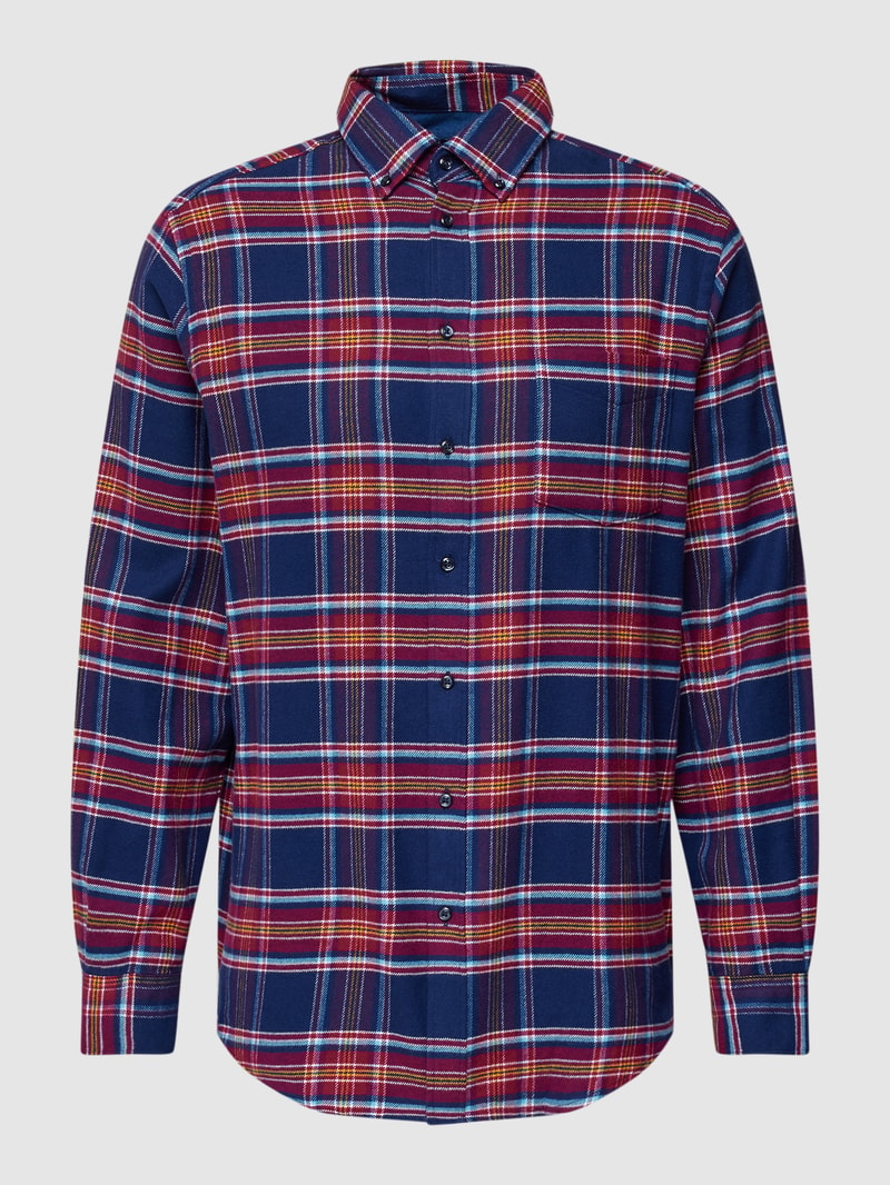 Regular Fit Freizeithemd mit Tartan-Karo in fuchsia