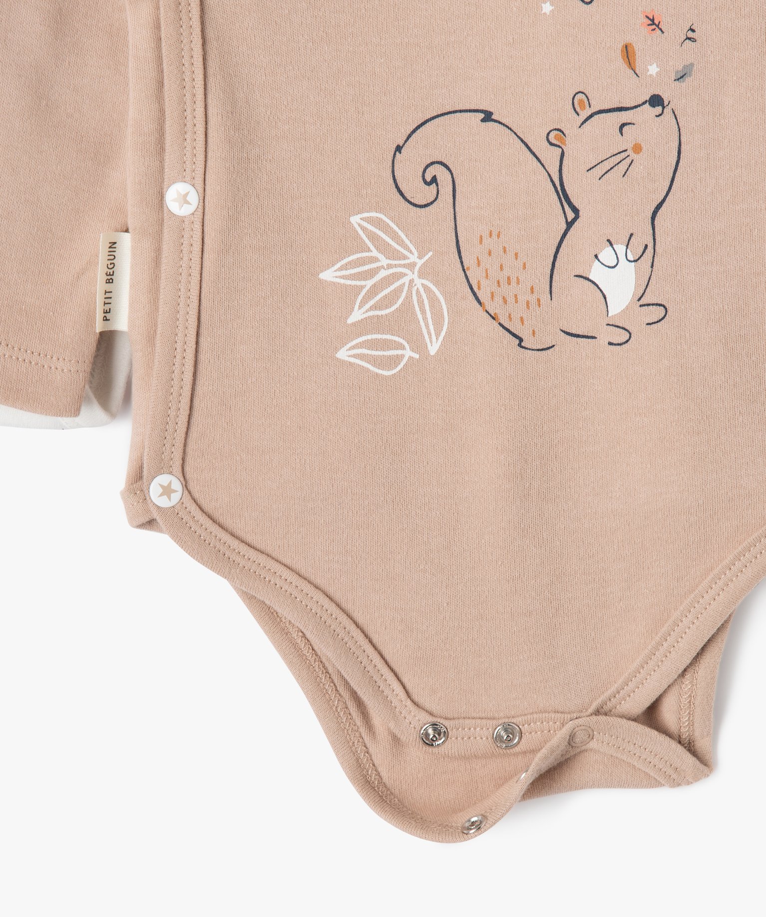 Bodies croisés à manches longues bébé - Petit Béguin marron clair | GEMO