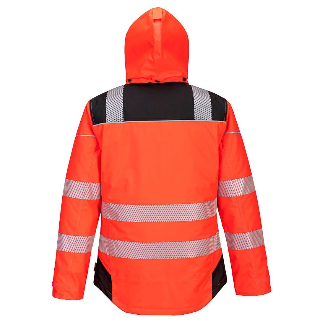 Portwest Arbeitsjacke T400 - PW3 Warnschutz-Regenjacke mit Kapuze