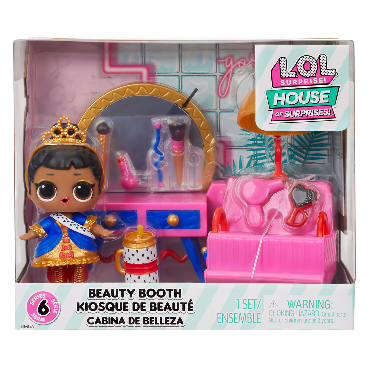 L.O.L. Furniture Playset with Doll - Her Majesty + Beauty Booth