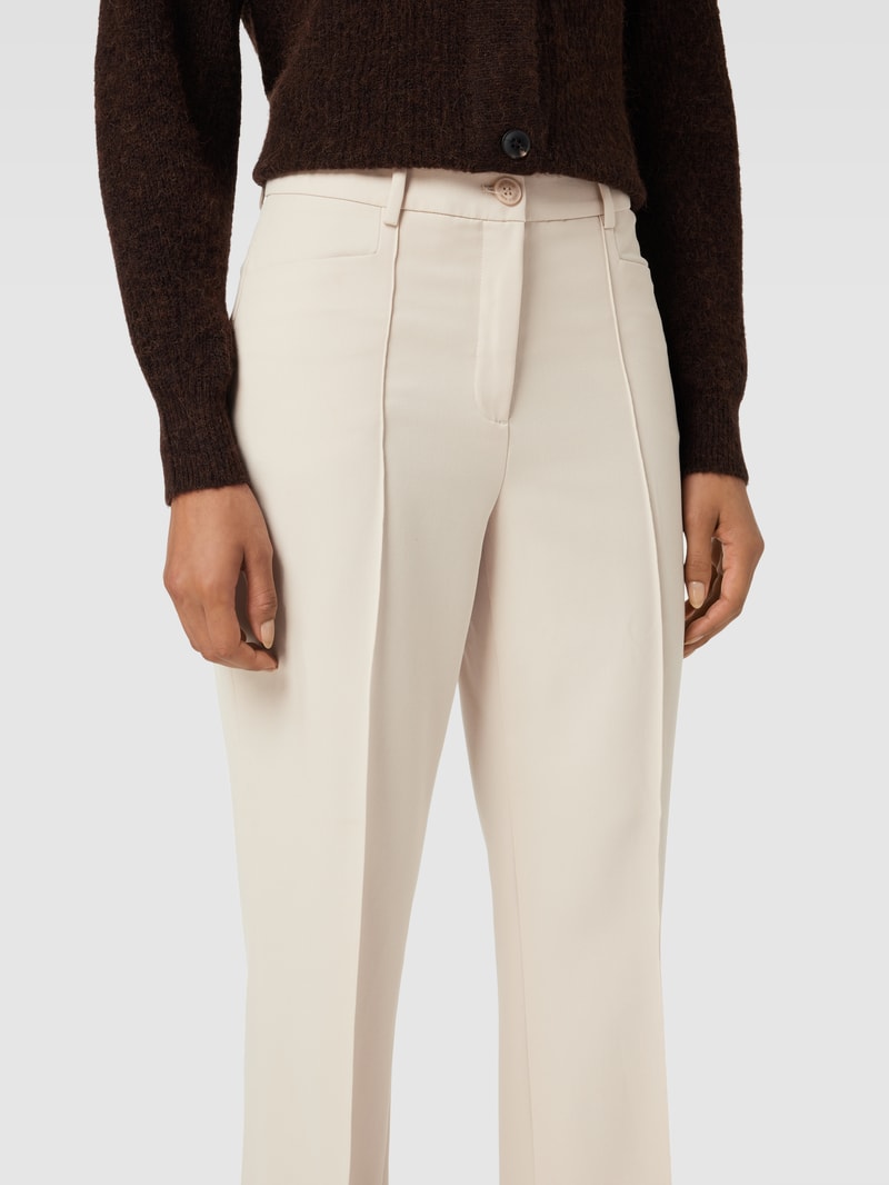 Hose mit Bundfalten in beige