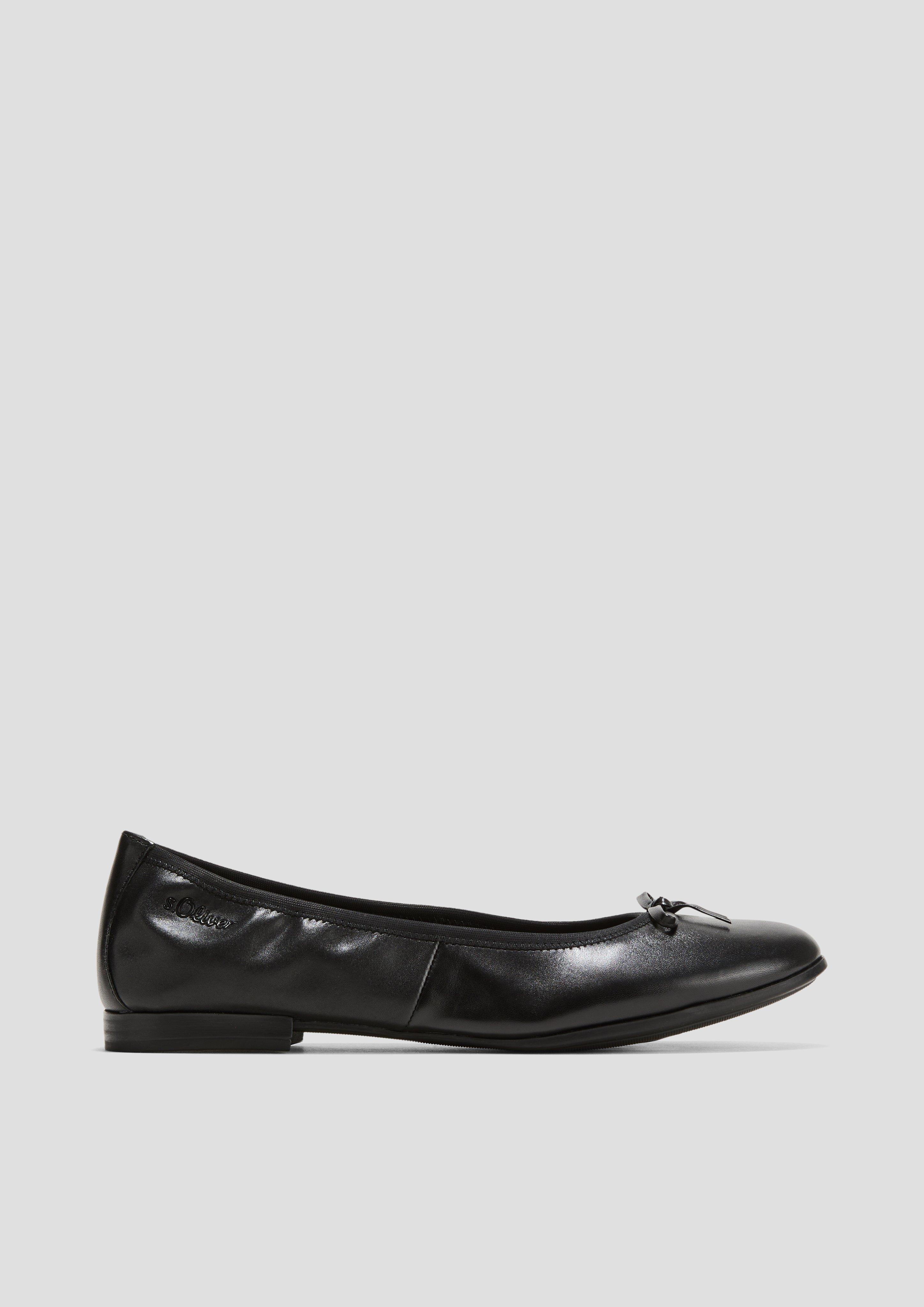 Klassische Leder-Ballerinas mit Schleifchen-Detail  6008820-022