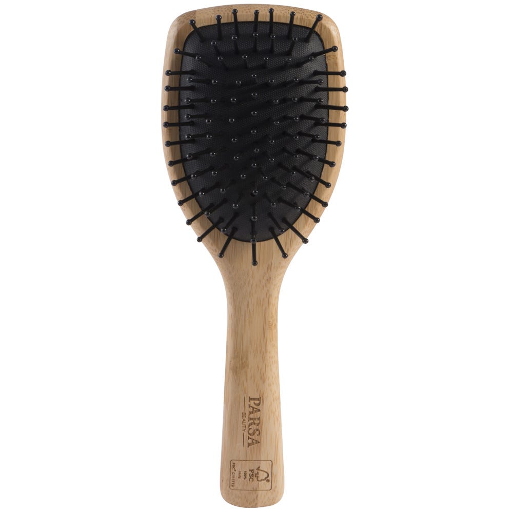 PARSA Beauty Profi FSC Holz Haarbürste Paddle Klein mit Kunststoffstiften