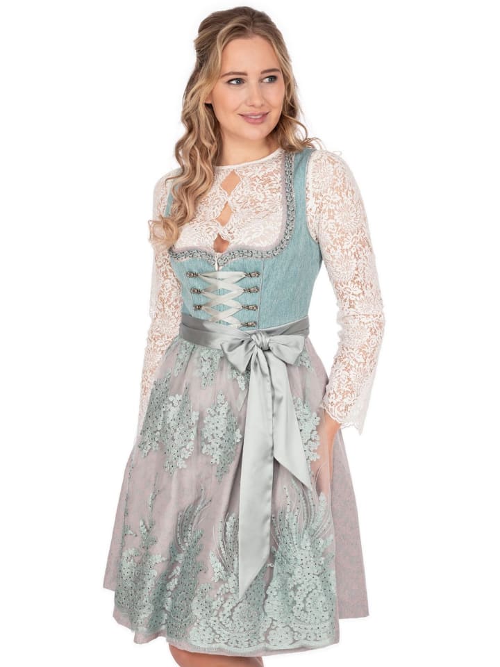 KRÜGER Midi Dirndl 416667 in türkis günstig kaufen