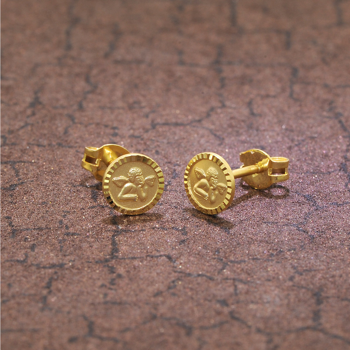Mädchen-Ohrringe Ohrstecker Engel 333 / 8K Gold Ohrstecker
