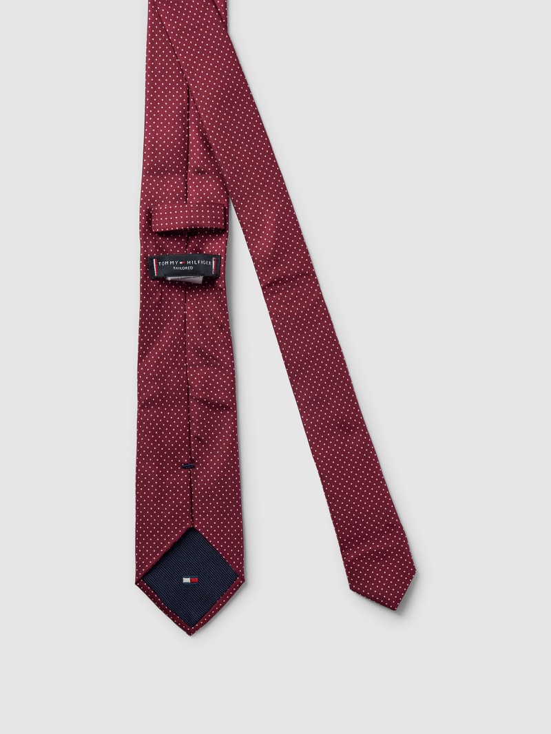 Seidenkrawatte mit Allover-Muster in bordeaux rot
