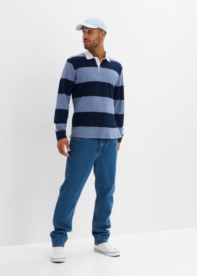 Rugby-Poloshirt, Langarm