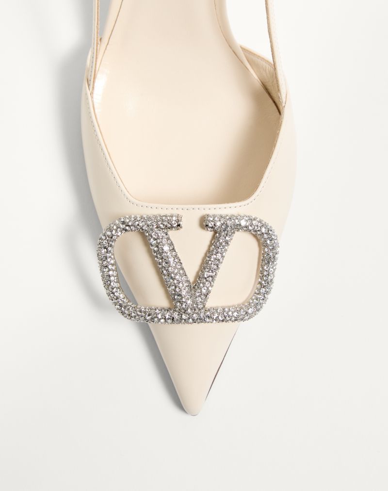 VLogo Signature Slingback Decote em pele de bezerro 80 mm
