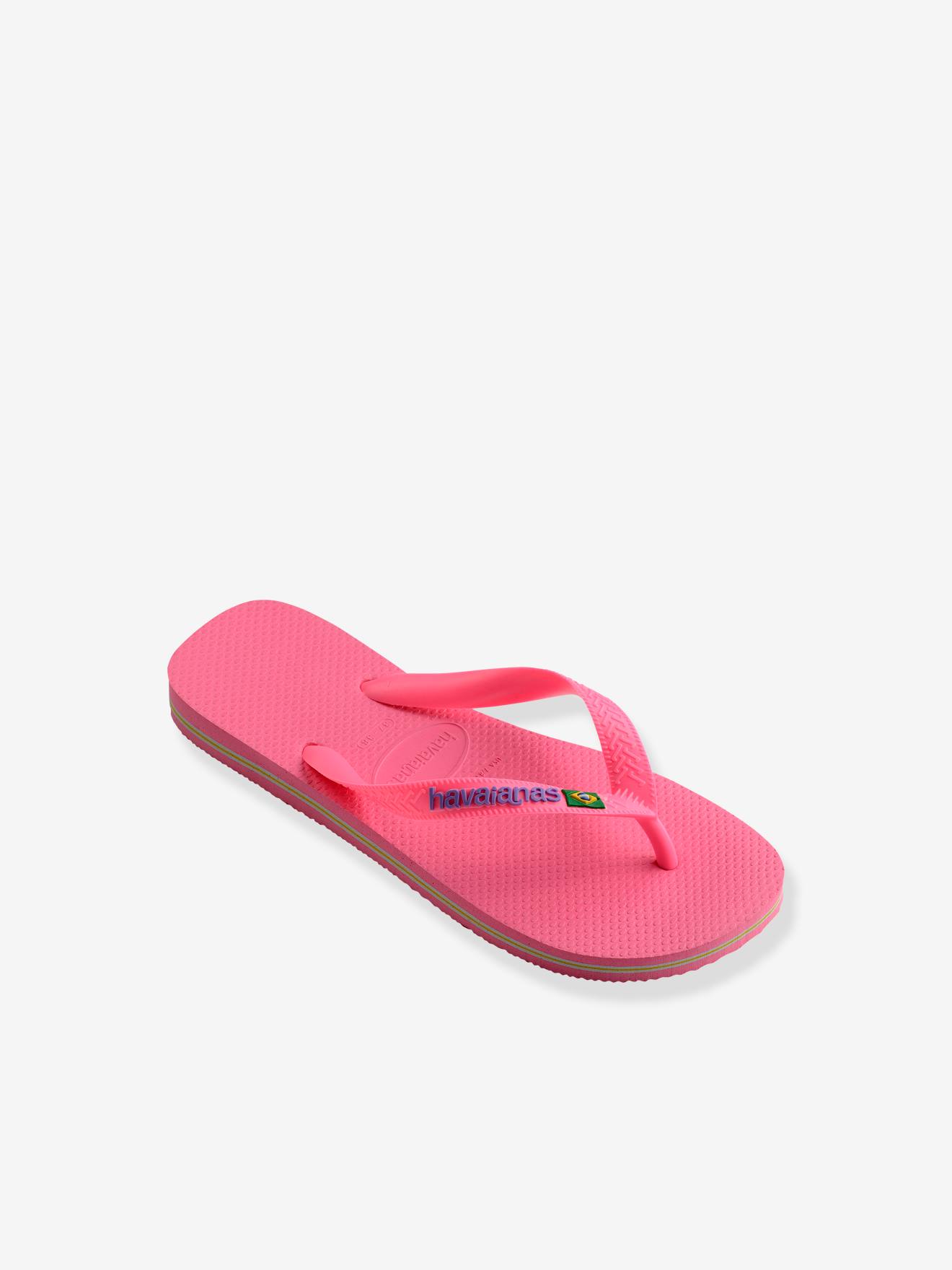 Tongs enfant Brasil logo HAVAÏANAS marine/weiß