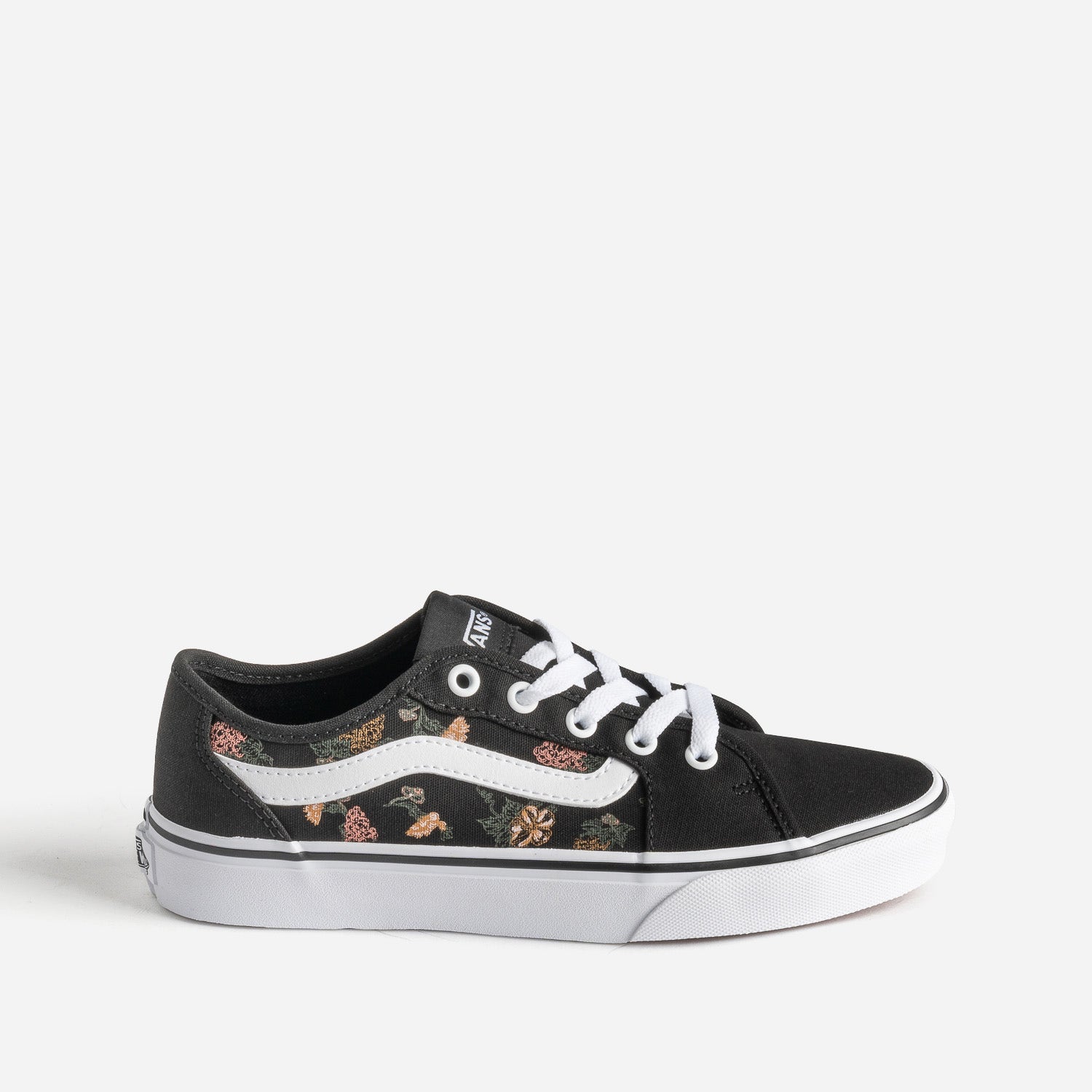 Tennis VANS noire en toile à motifs fleurs et fruits