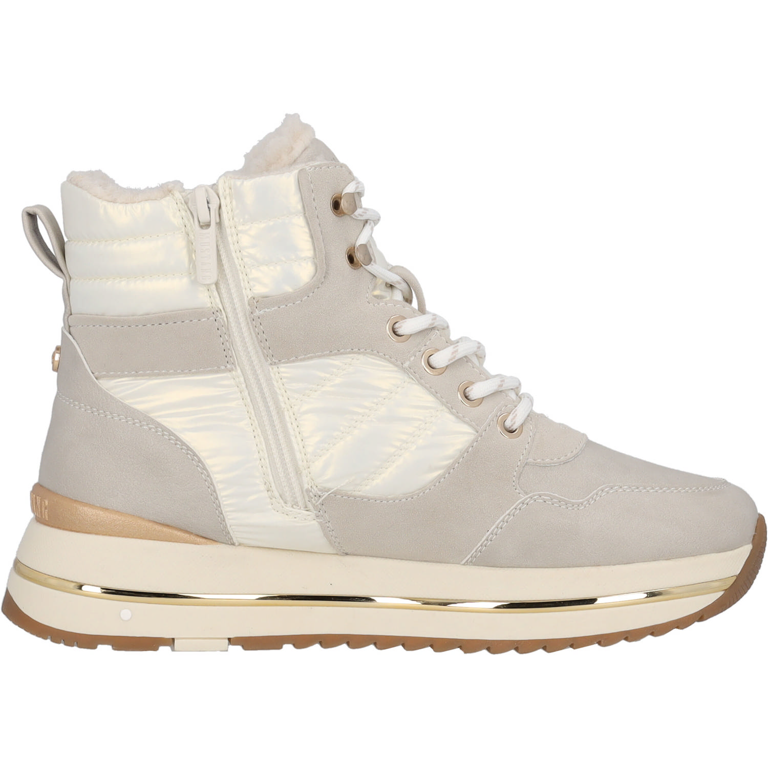 Mustang 1480602, Schnürstiefel, Damen, Beige (Taupe/Gold/Weiß)