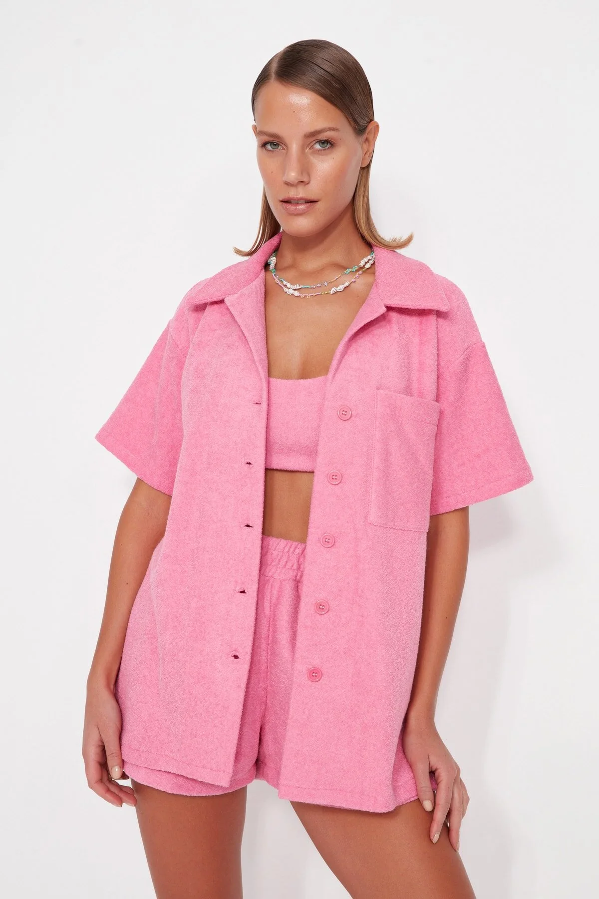 Trendyol Collection  Hemd - Rosa - Relaxed Fit