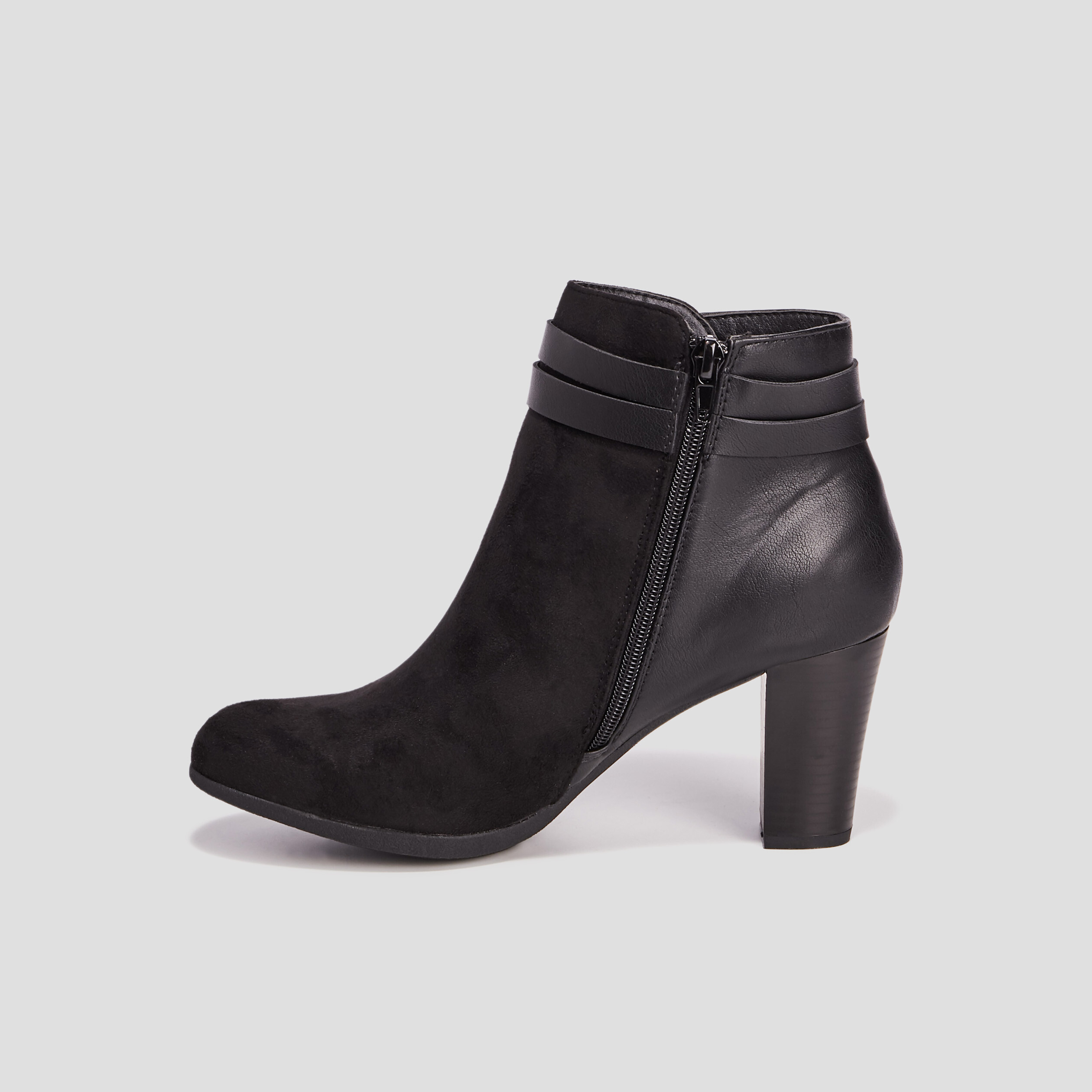 Bottines avec brides noir femme | La Halle
