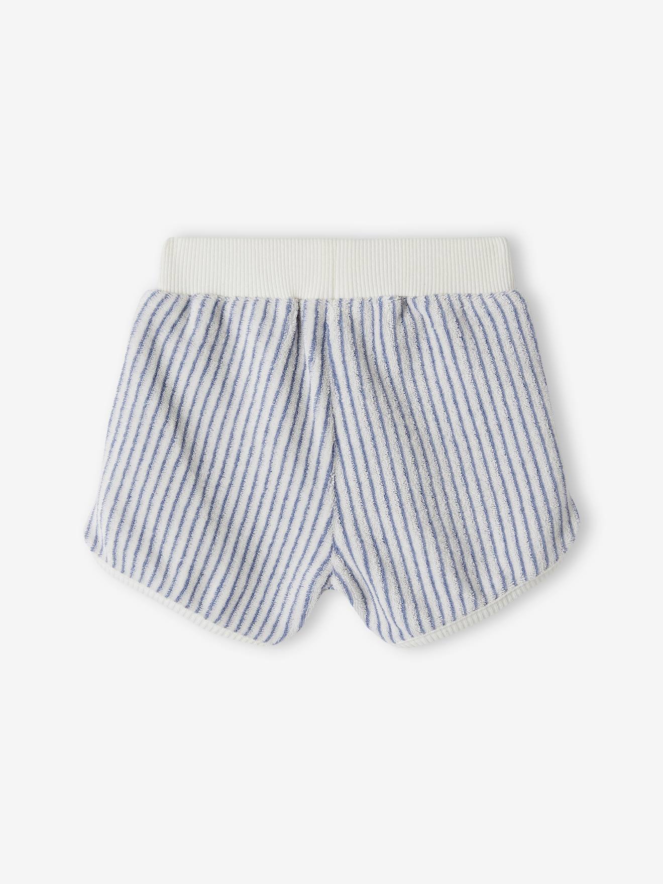 Vertbaudet 4er-Pack Baby Shorts aus Frottee Oeko-Tex - blau chambray