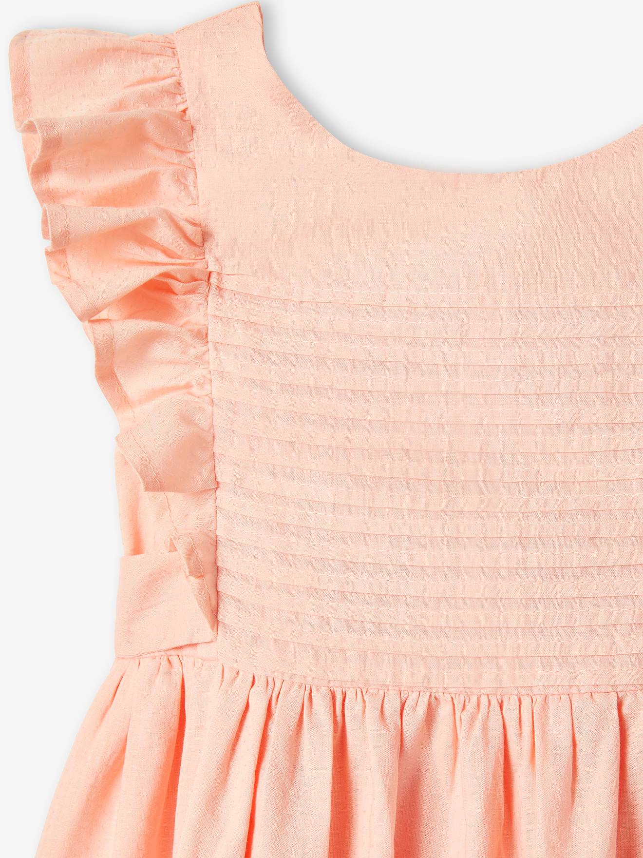 Robe de cérémonie volantée dos nu fille bleu ciel
