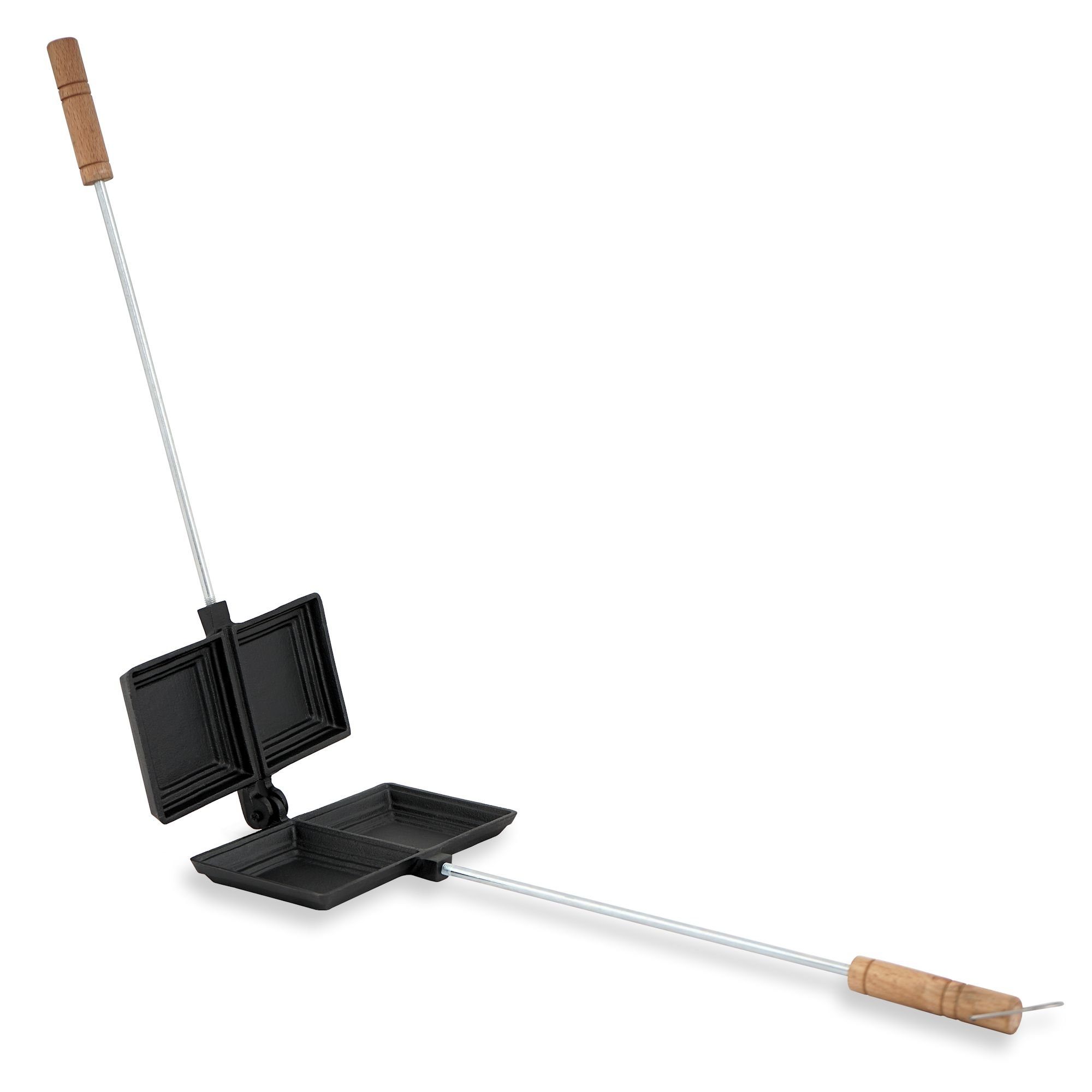 BBQ-Toro Sandwichmaker Waffeleisen, Sandwicheisen, Gusseisen Doppelform, schwarz