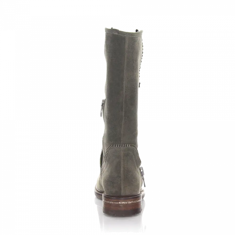 Rossano Bisconti - Stiefel SENSORY Veloursleder Metallverzierung Zierreißverschluss grau - grau