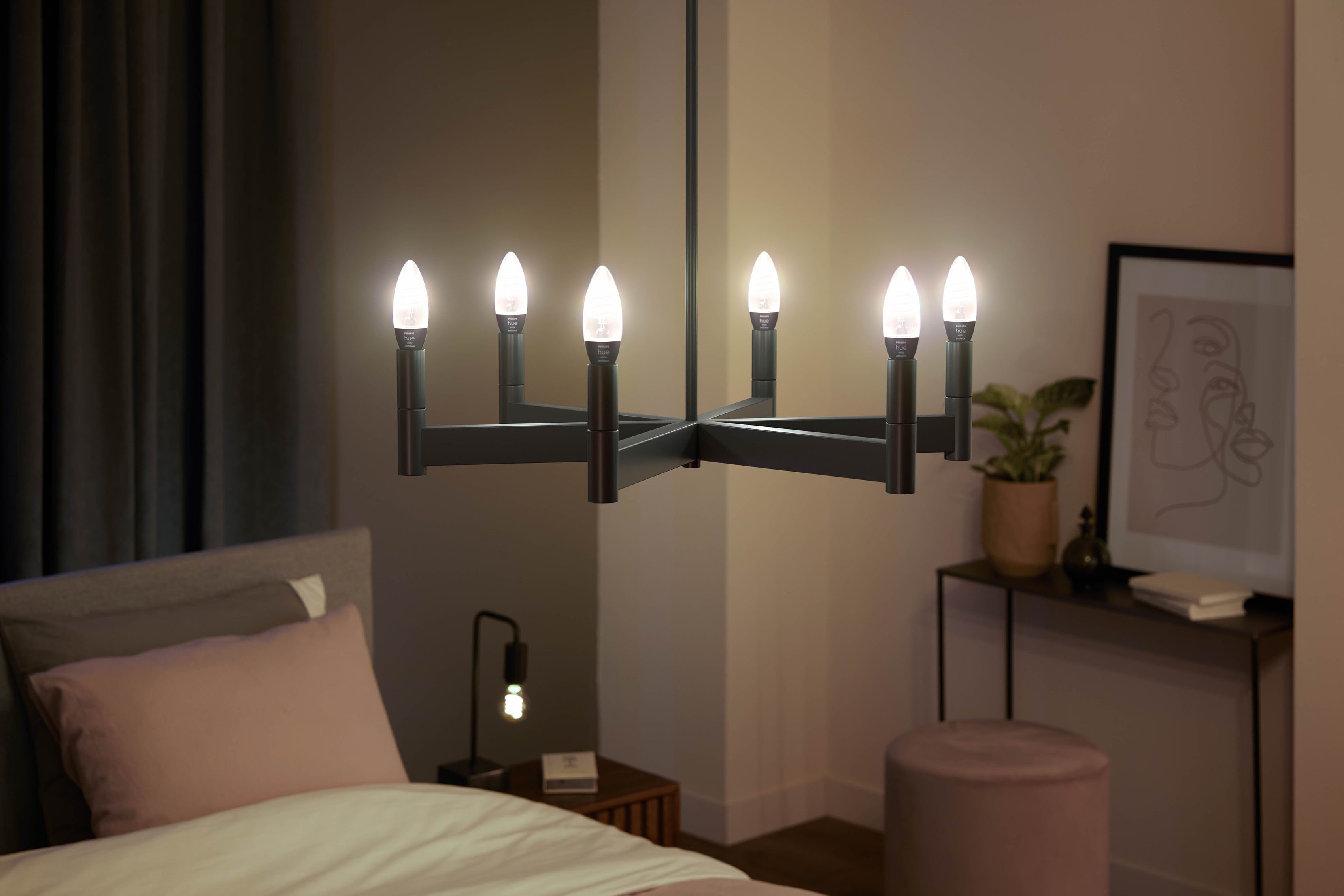 Philips Hue LED-Filament White Ambiance E14 Filament Einzelpack, E14, 1 St., Warmweiß