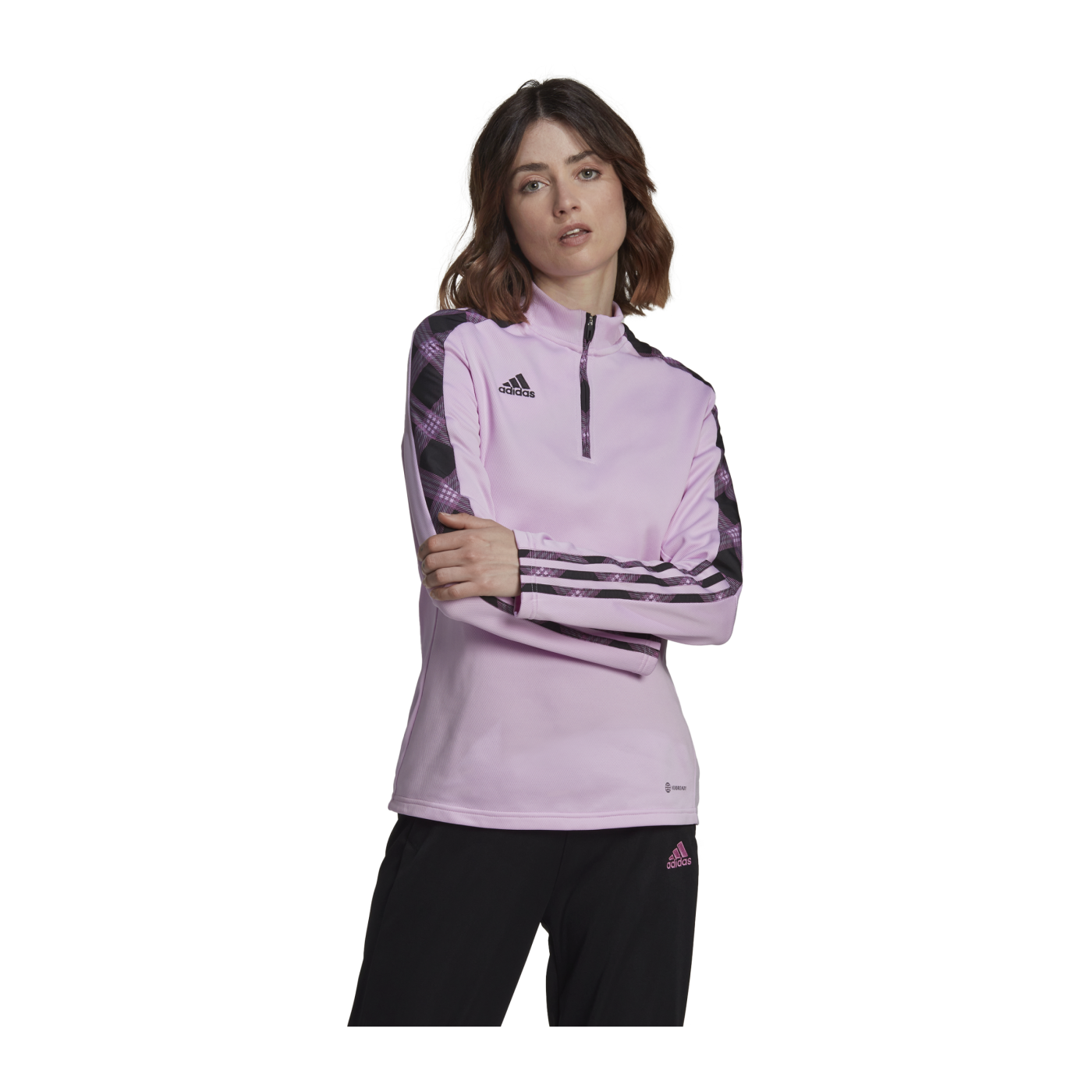 adidas Tiro HalfZip Sweatshirt Damen Lila Schwarz