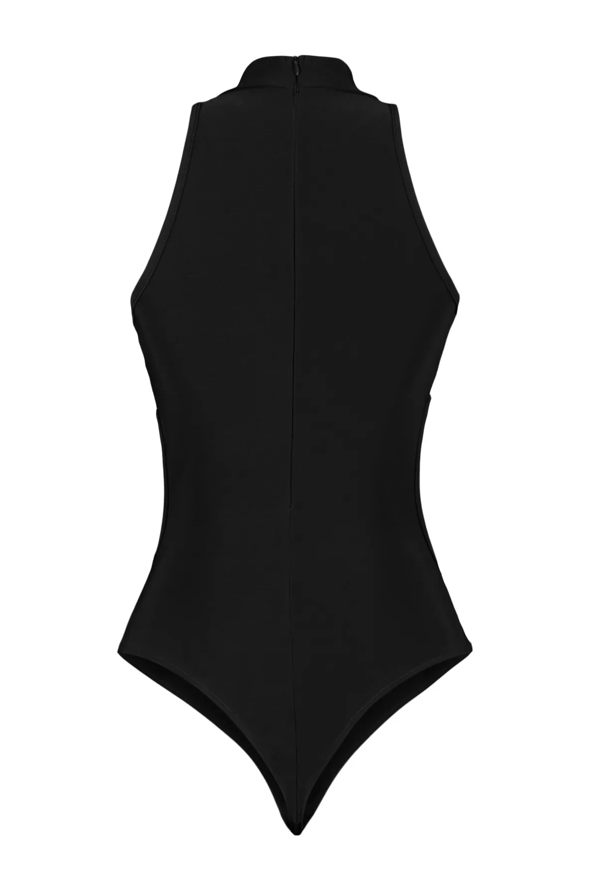 Trendyol Collection  Schwarzer gefütterter Strickbody mit Druckknopffenster und Aussparungen TPRSS23BD00021