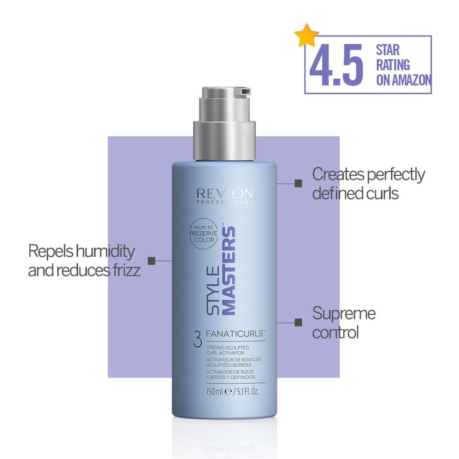 revlon professional Crème Coiffante Activatrice de Boucle STYLE MASTERS™ CURLY FANATICURLS™ - Cheveux Bouclés - 150 ml