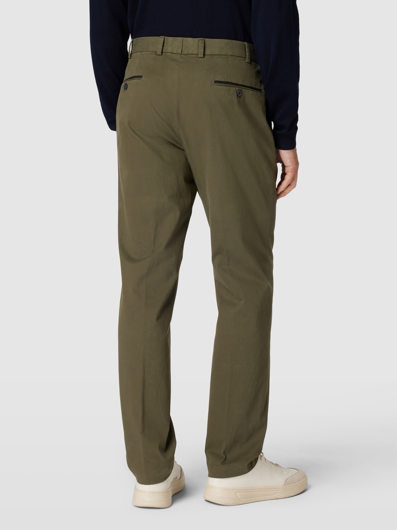 Regular Fit Bundfaltenhose Modell 'PEAKER' in olivgrün