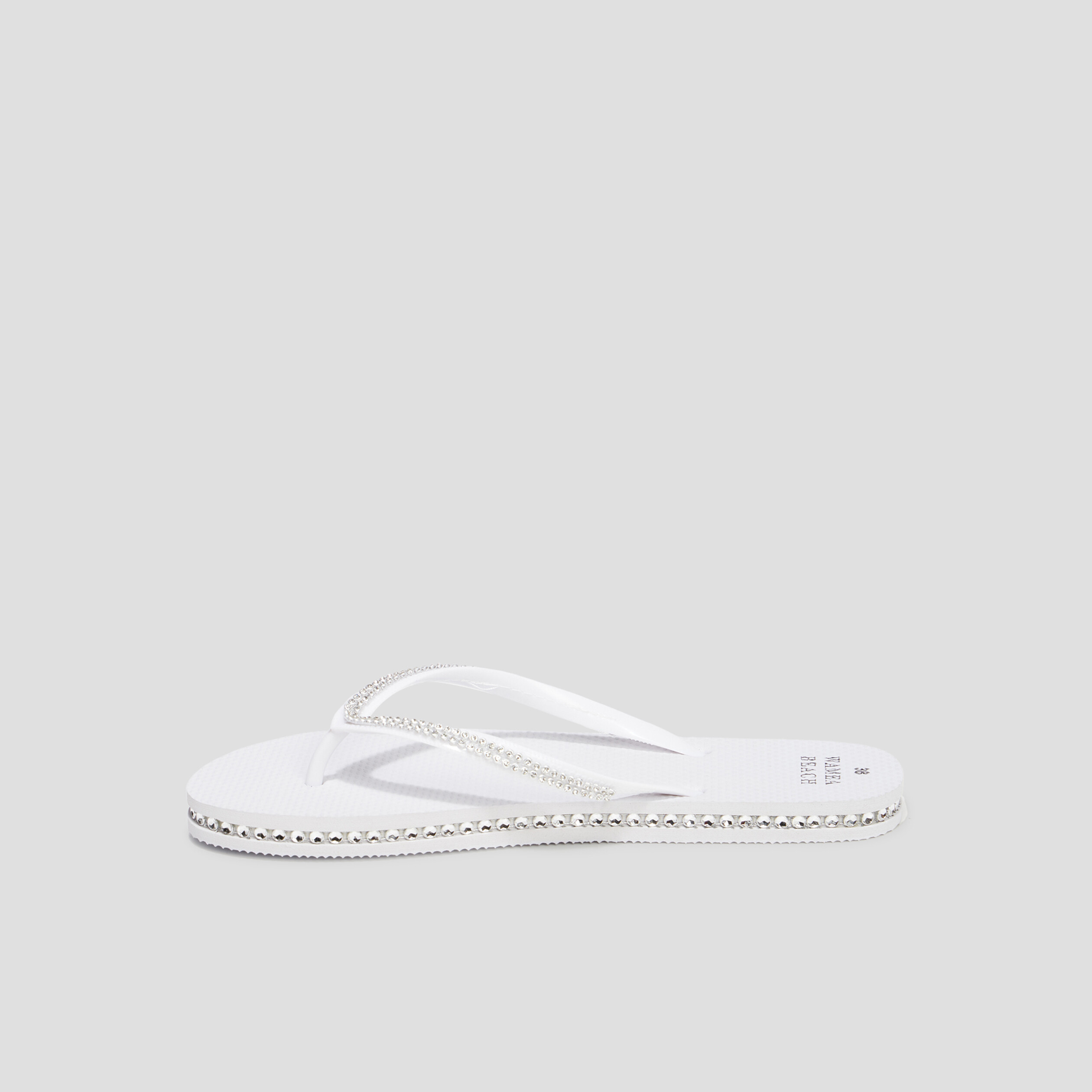 Tongs avec strass Wamea Beach blanc femme | La Halle