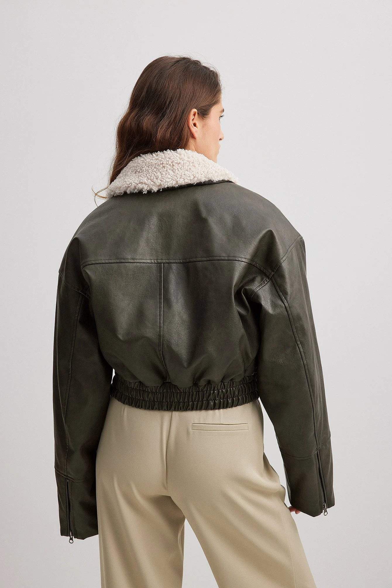 PU-Bomberjacke im Vintage-Look