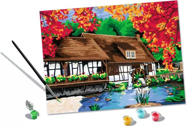 CreArt Mühle am Blautopf - Malen nach Zahlen für Erwachsene