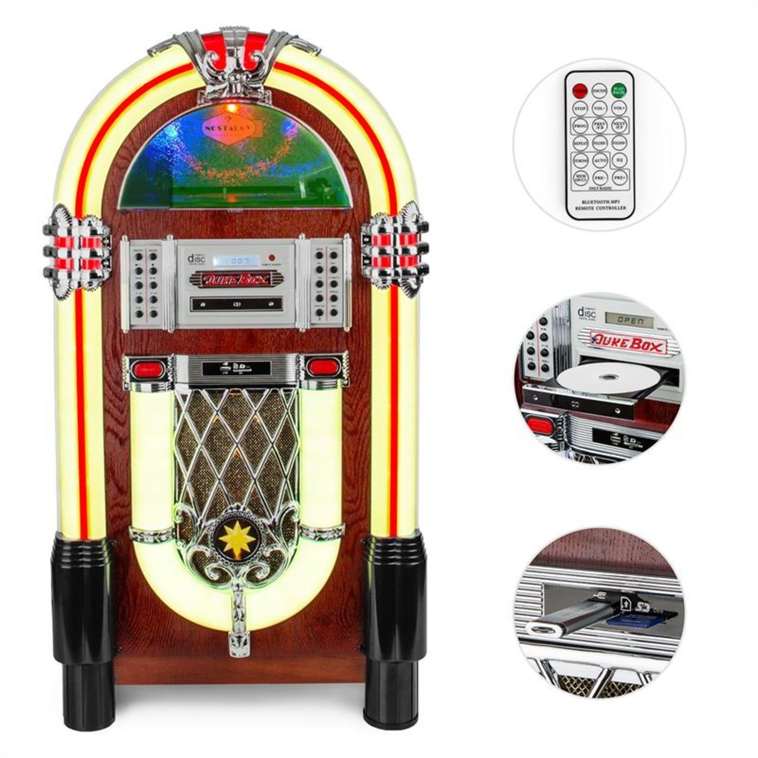 Auna Graceland TT Stereoanlage (UKW-Radiotuner mit 20 Senderspeicherplätzen, 20 W)