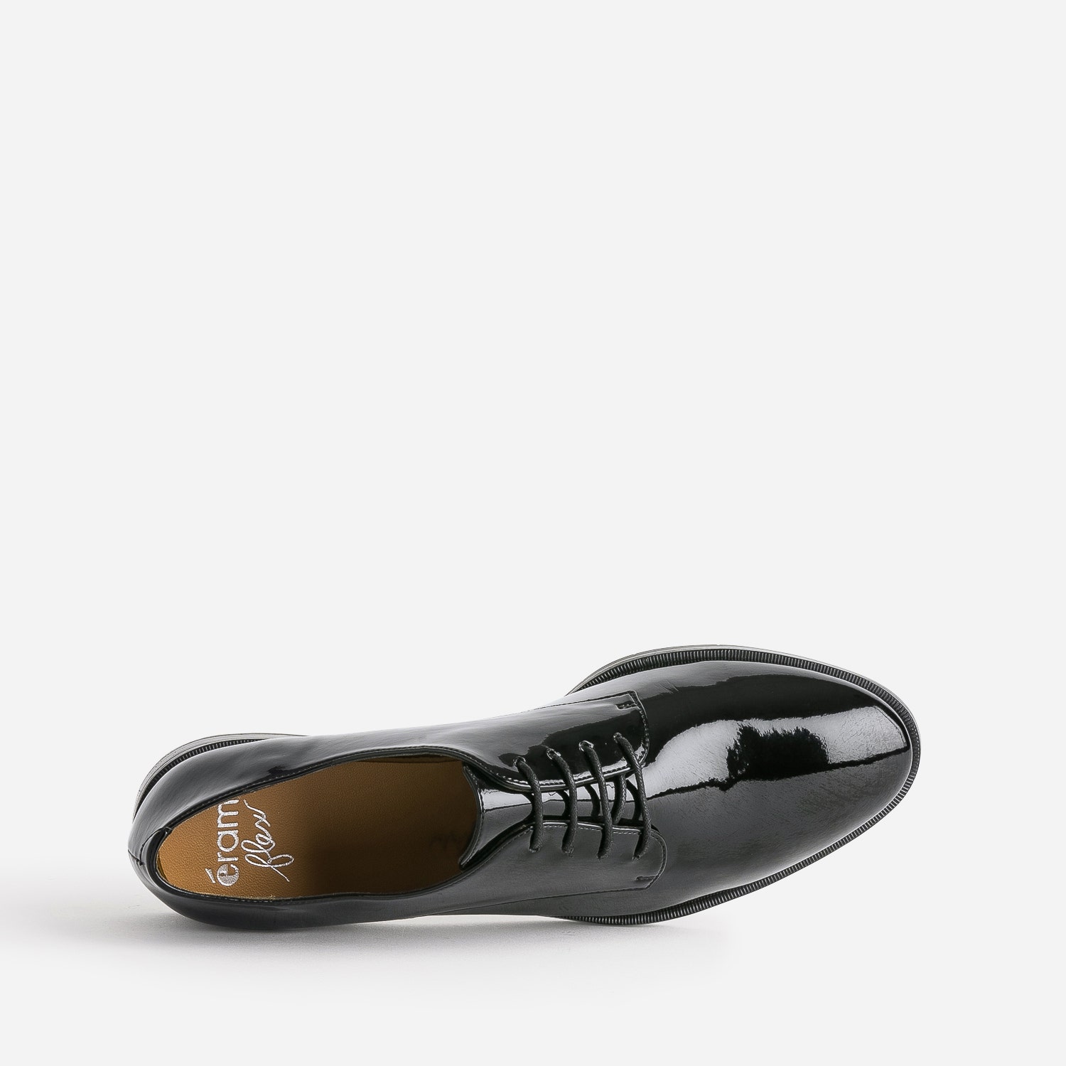 Derby ERAM FLEX noir en cuir verni