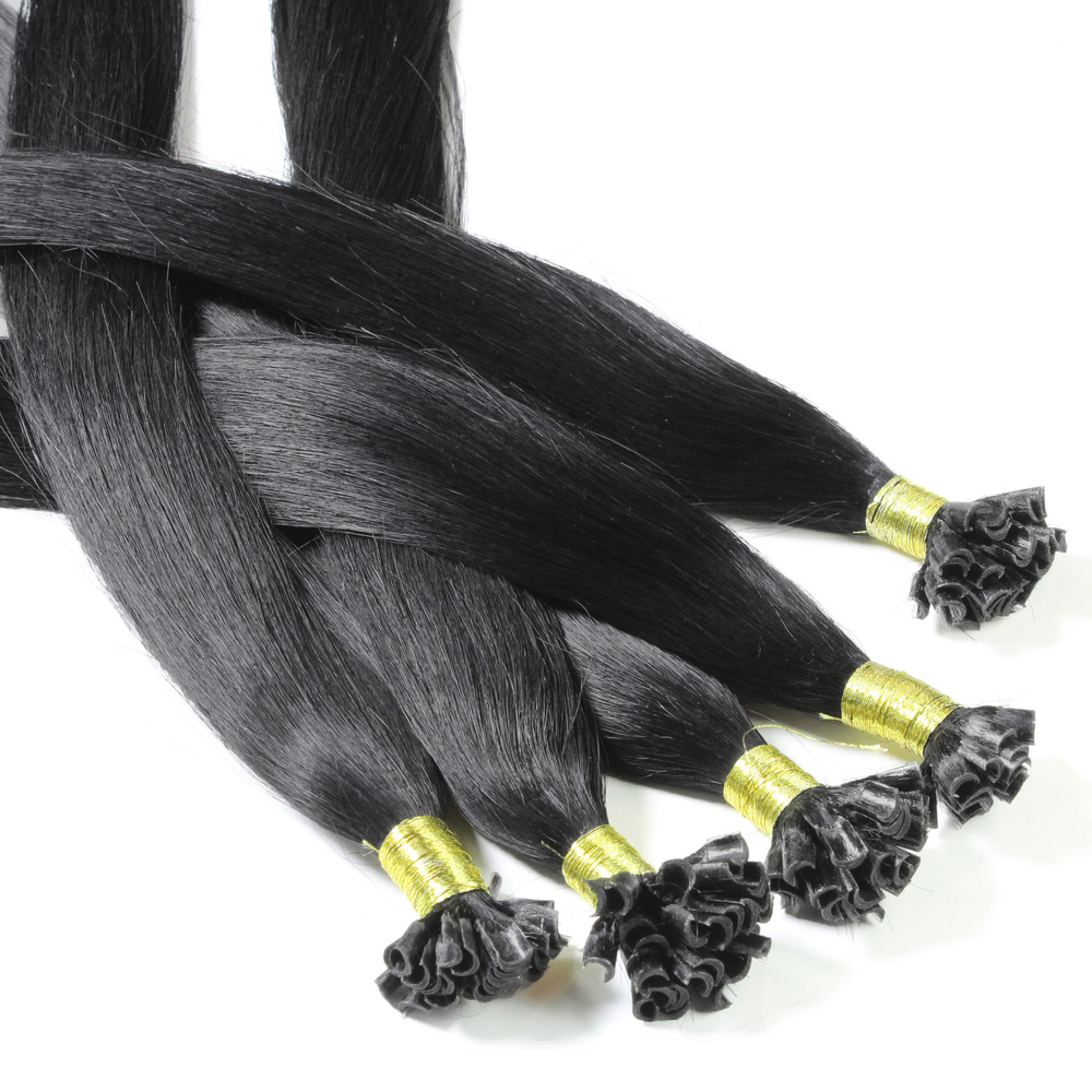hair2heart Extensions à chaud bonding cheveux naturels #1 Noir 0.5g extensions