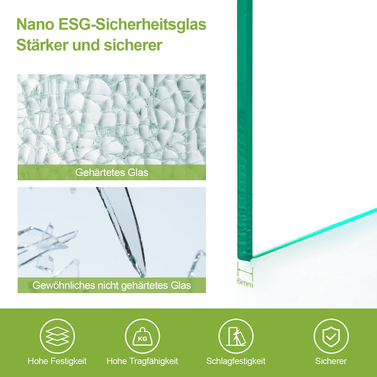 S'AFIELINA Badewannenfaltwand Badewannenabtrennung aus Glas, Spritzschutz für Badewanne,2 Stück, Sicherheitsglas, 6mm ESG Clear NANO Beschichtung ESG-Sicherheitsglas