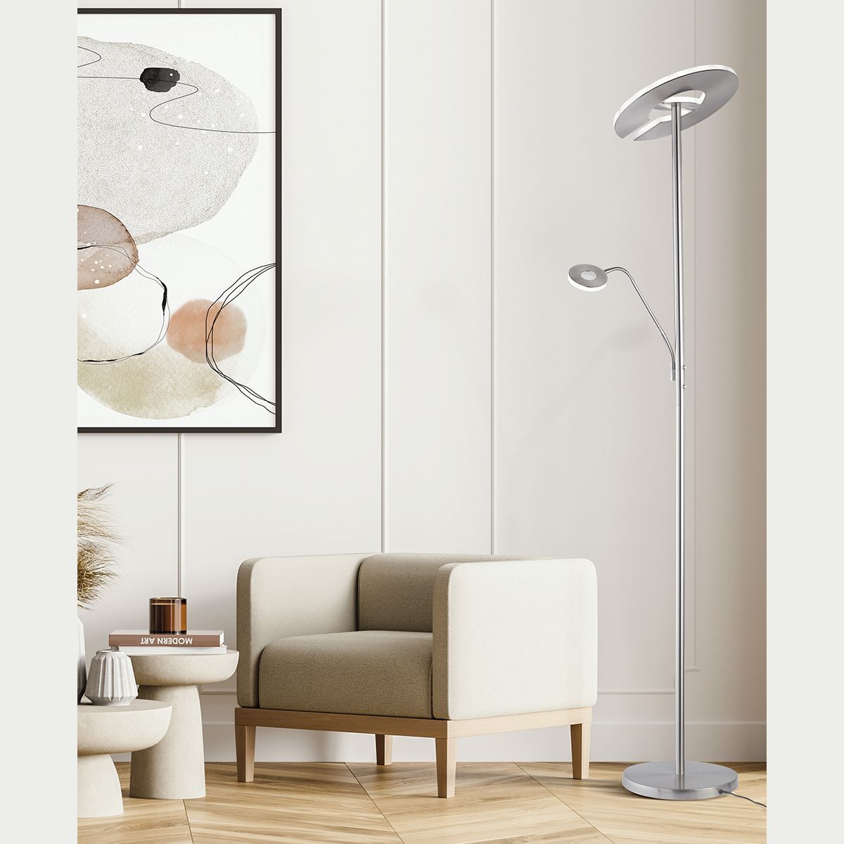 Fischer & Honsel 2-flg LED Fluter Dent-TW Nickel
