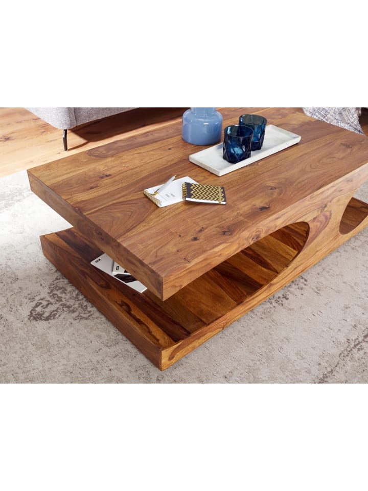 KADIMA DESIGN Couchtisch BOHA Massiv-Holz 118 cm breit Wohnzimmer-Tisch in Massivholz günstig kaufen onesize