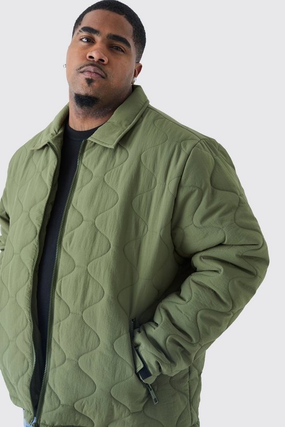 Plus gesteppte Jacke mit Kragen