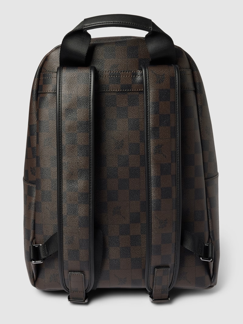 Rucksack mit Allover-Muster Modell 'cortina' in dunkelbraun