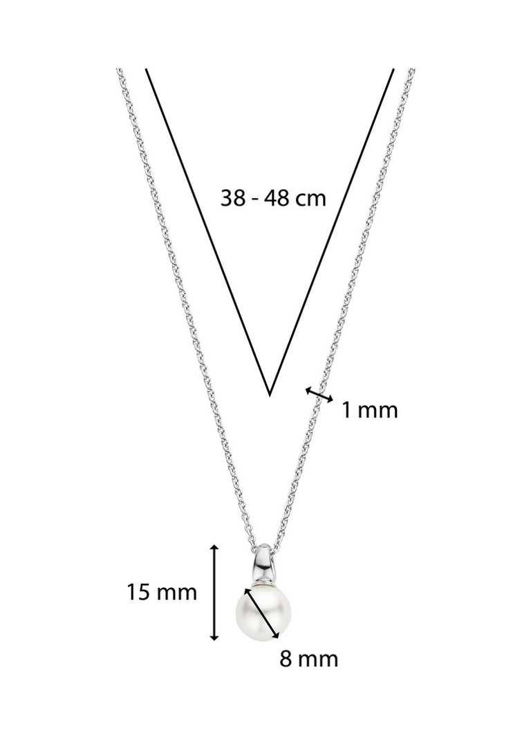 TI SENTO - Milano Silver necklace with pearl 34037YP