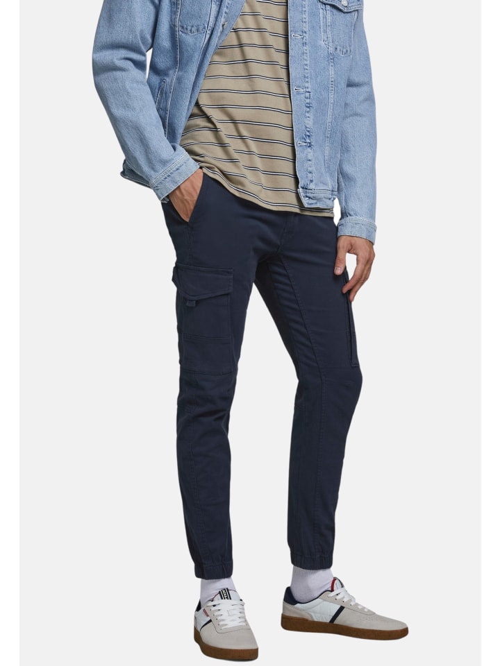 Jack & Jones Cargohose 'Paul Flake' in blau günstig kaufen