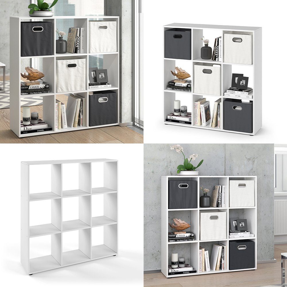 Vicco Raumteiler Würfelregal Standregal NOVE 9 Fächer Weiß