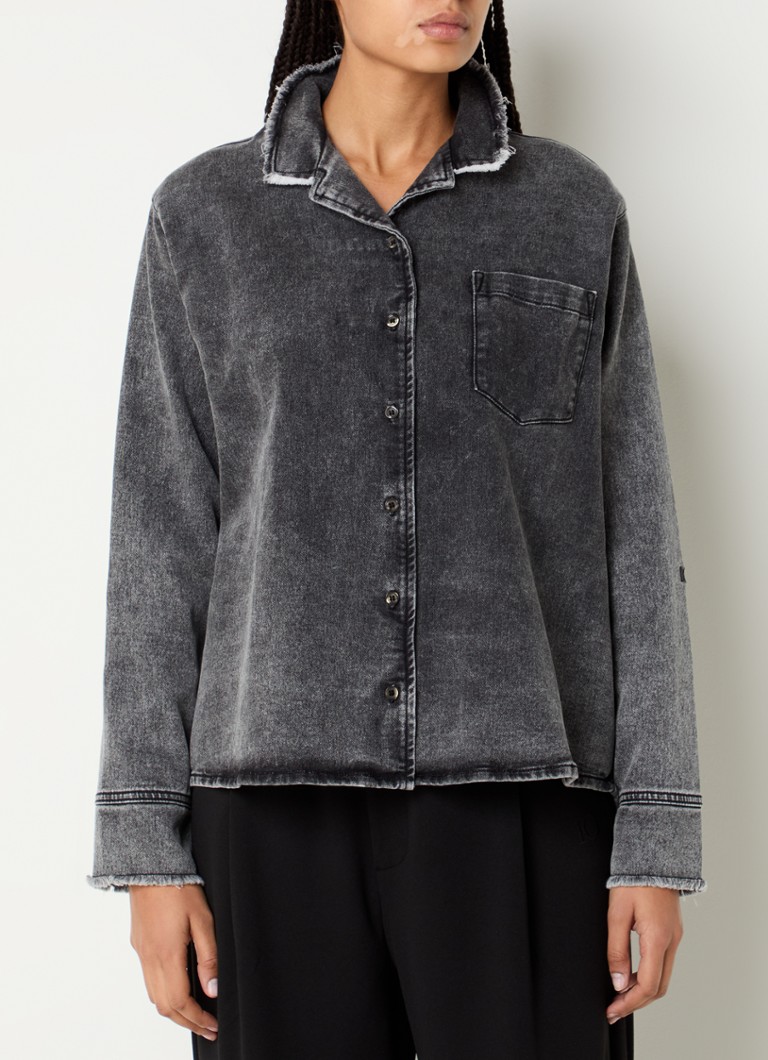 Bluză din denim 10DAYS cu buzunar la piept