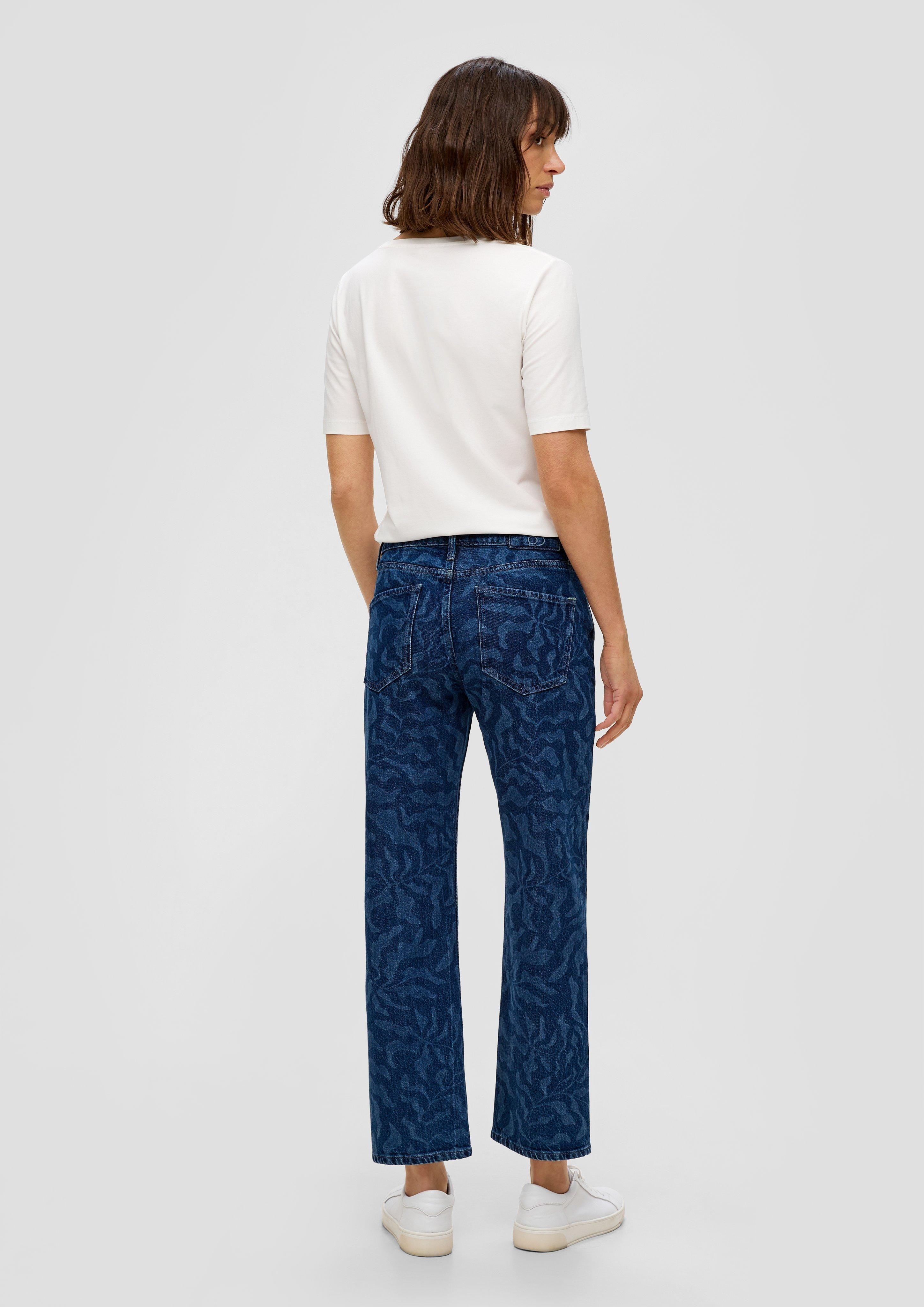 360° Denim / Cropped Jeans Karolin / Regular Fit / Mid Rise / Straight Leg / All-over-Muster  2143851-57Z2