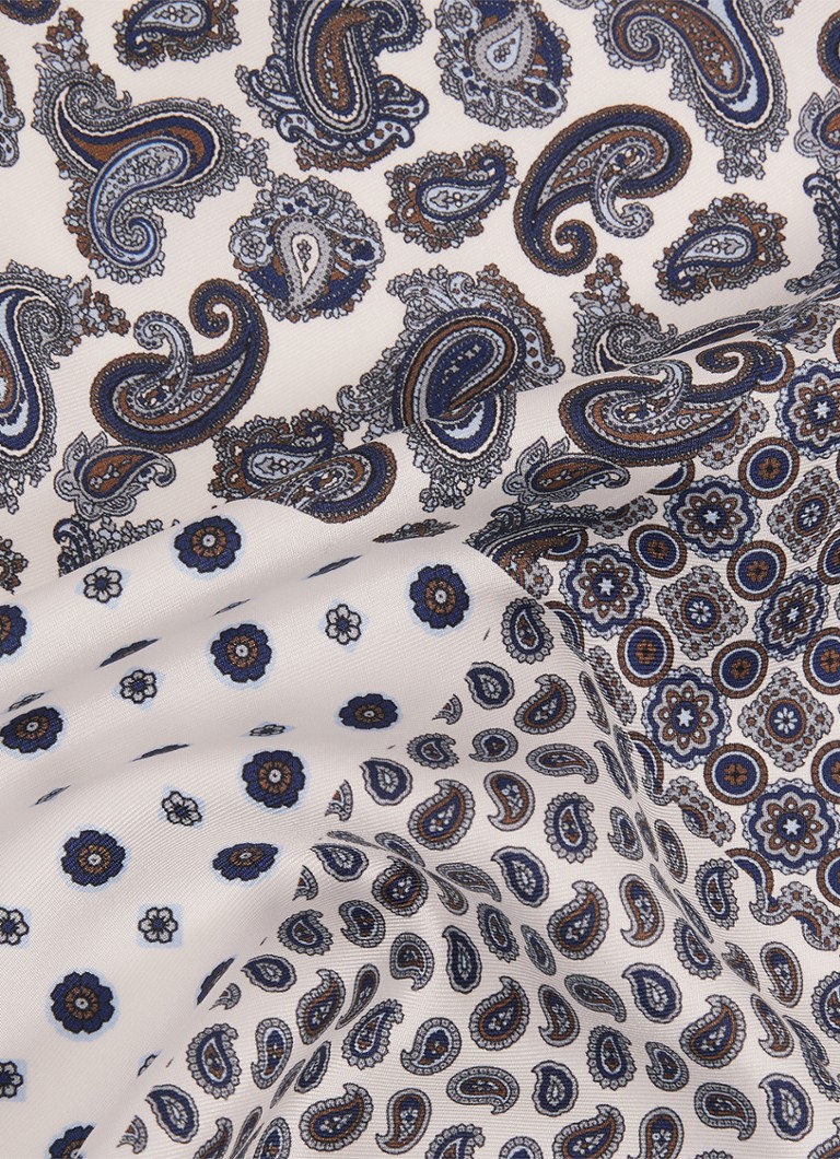 Reiss Lucca silk pocket square with paisley pattern