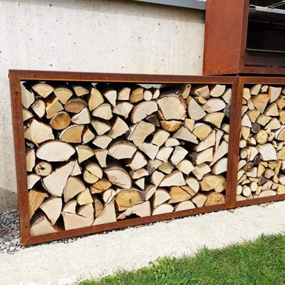 Prima Terra Kaminholzregal Kaminholzregal Edelrost - 118x78cm Tiefe 35cm, (4-St)