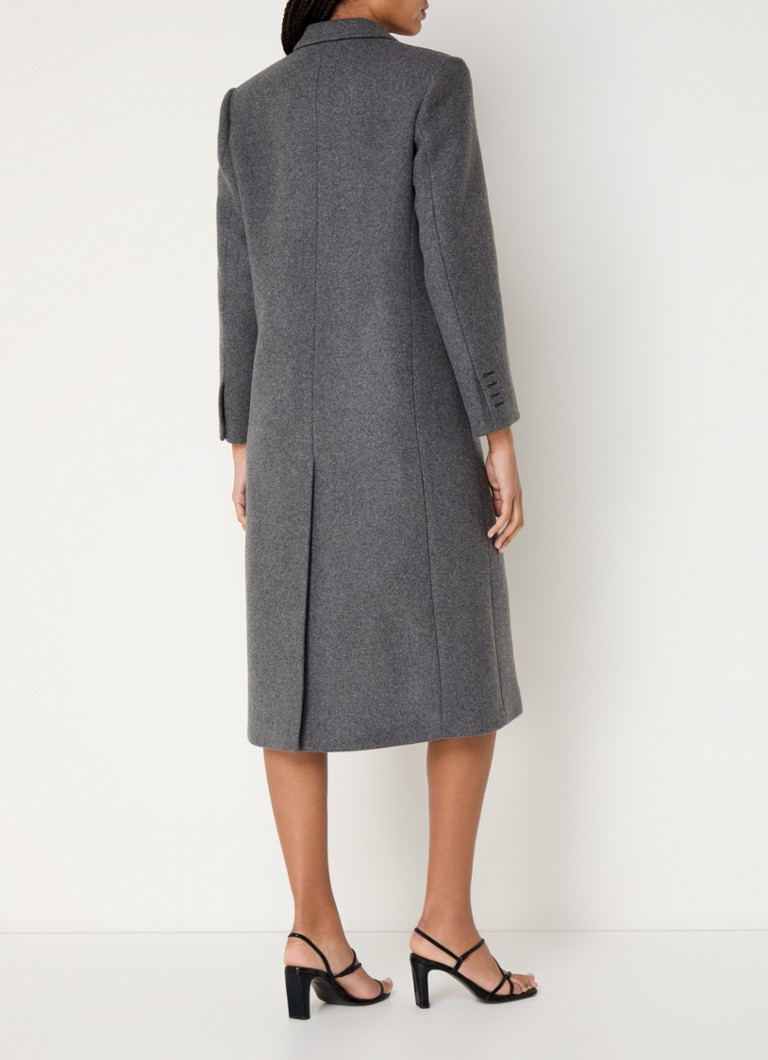 Sandro Double-breasted coat in wool blend with valve pockets