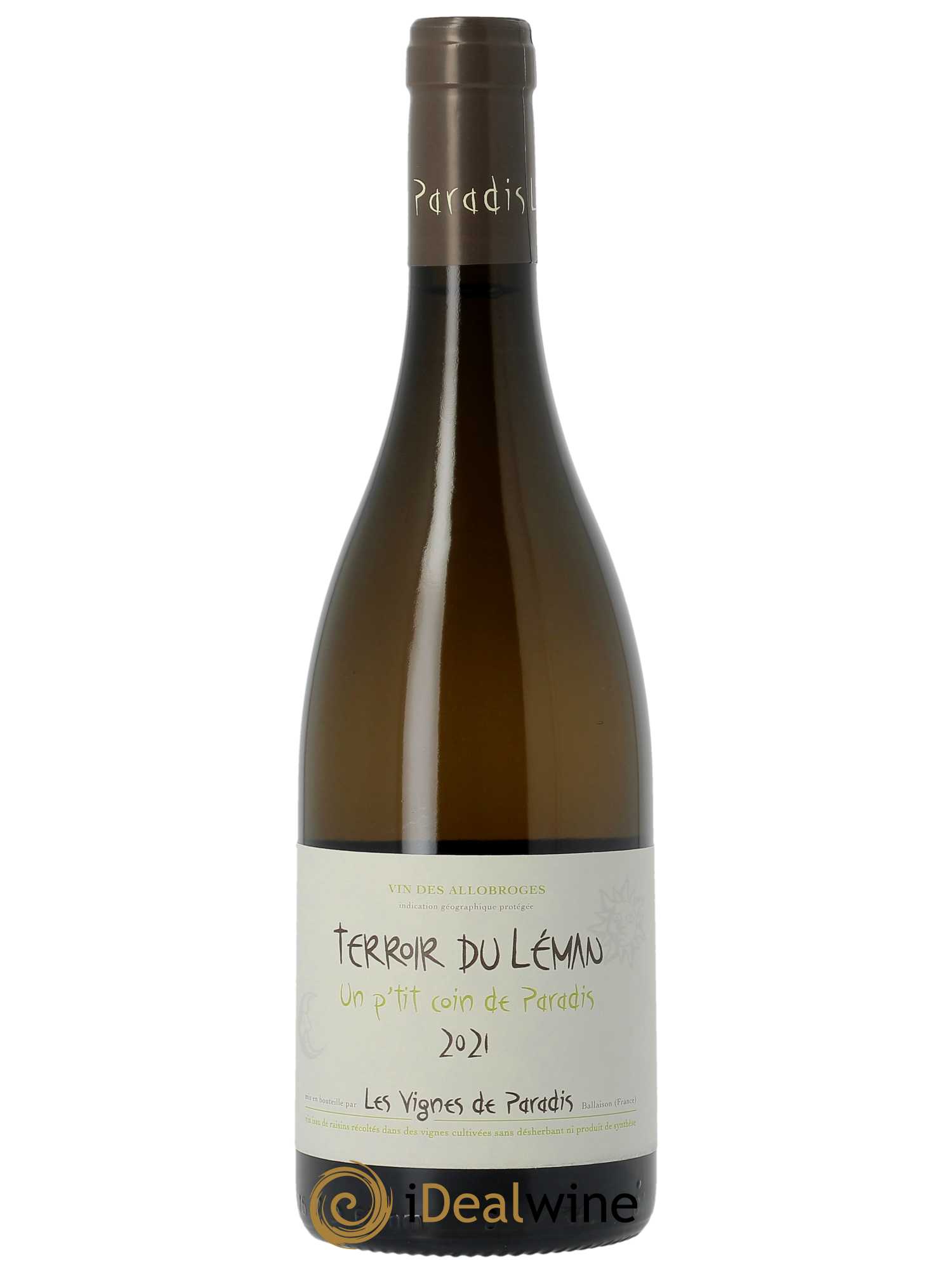 IGP Vin des Allobroges Chasselas Un p'tit coin de paradis Les Vignes de Paradis  2021 - Lot de 1 Bouteille