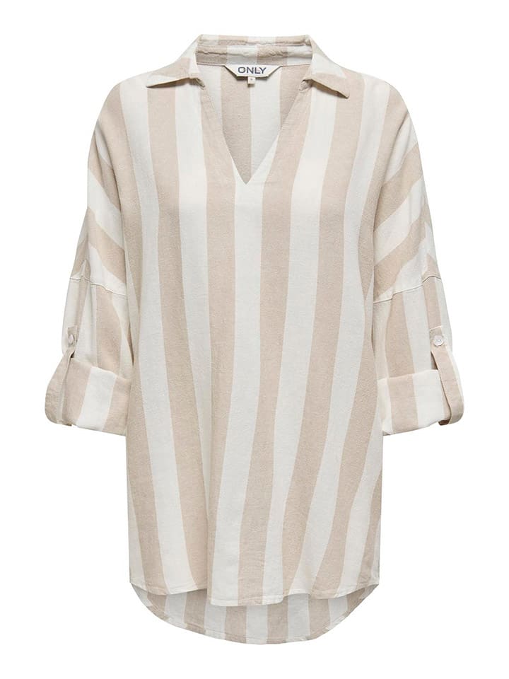 ONLY Bluse in Beige/ Weiß günstig kaufen