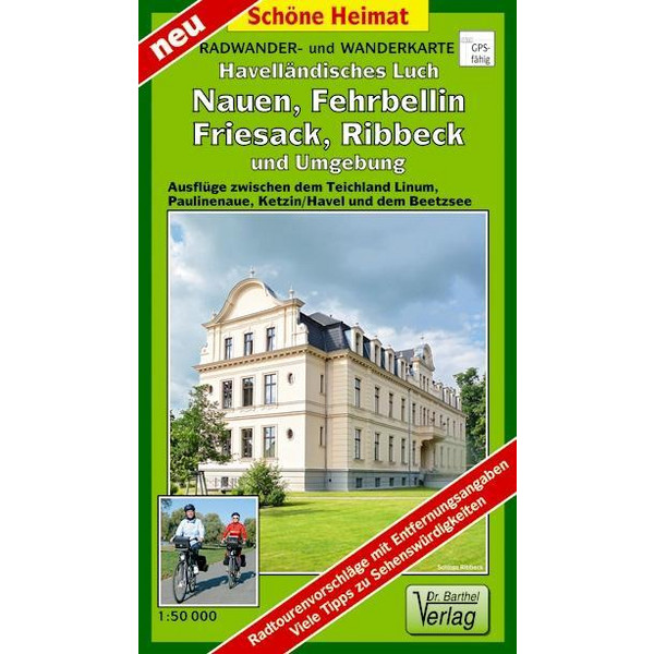 Radwander- und Wanderkarte Havelländisches Luch, Nauen, Fehrbellin, Friesack, Ribbeck und Umgebung 1 : 50 000 - Wanderkarte