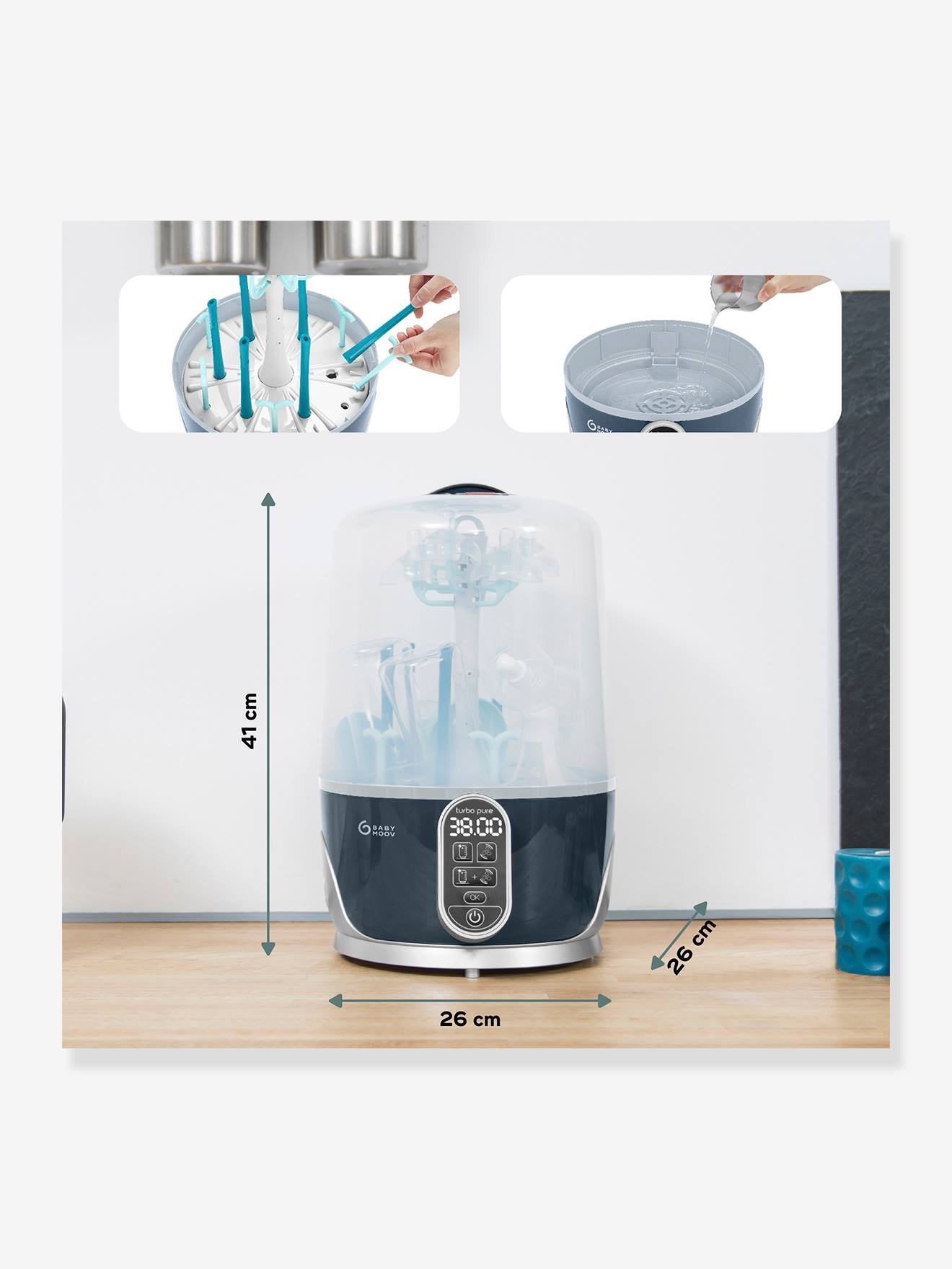 Babymoov Elektrischer Dampfsterilisator TURBO PURE BABYMOOV - grau