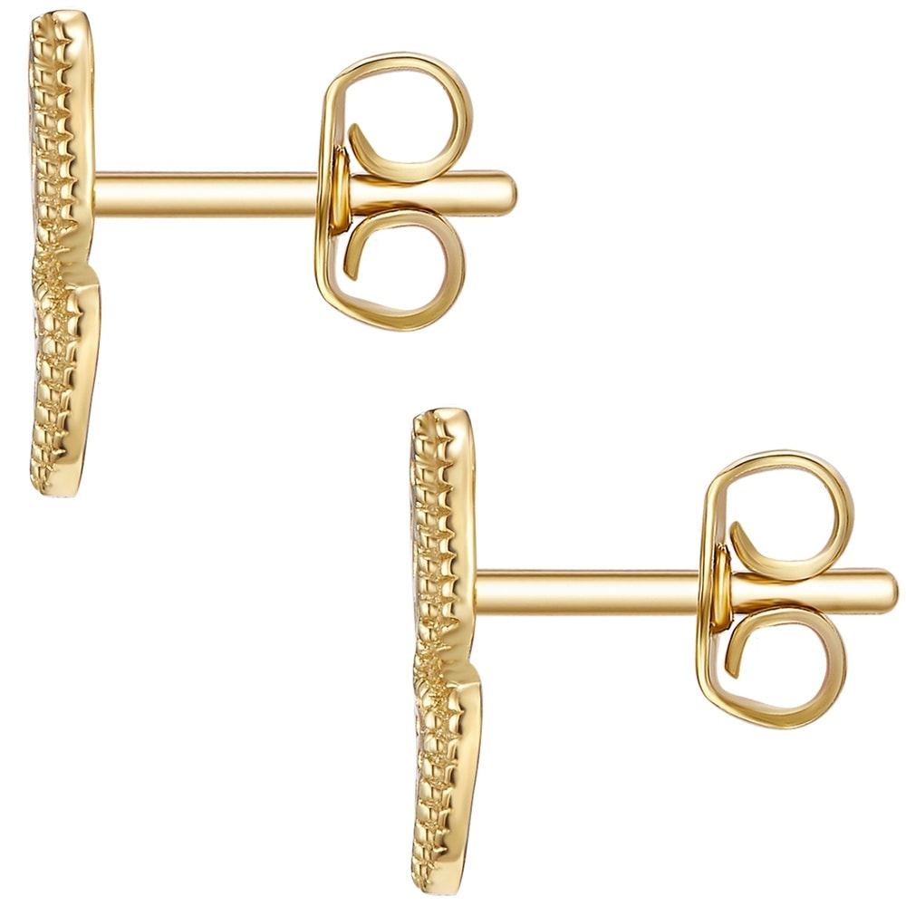 Glanzstücke München Puces d'oreilles en argent Papillon Argent sterling en Or jaune Boucles d'oreilles